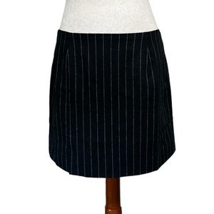 Madewell Wool-Blend Mini Skirt in Almost Black Pinstripe